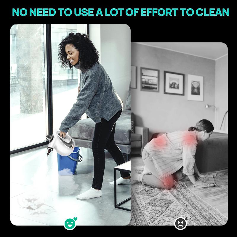 Redhut [2026] Handheld Pressurized Multifunctional Steam Cleaner, equipped with 12 accessories, powerful and efficient.
